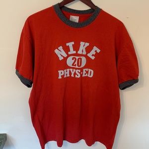 Vintage 2000's Nike Red Ringer Phys Ed Tee